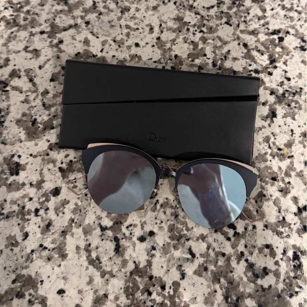 Dior Black and Rose Gold Silver Women's Sunglasses